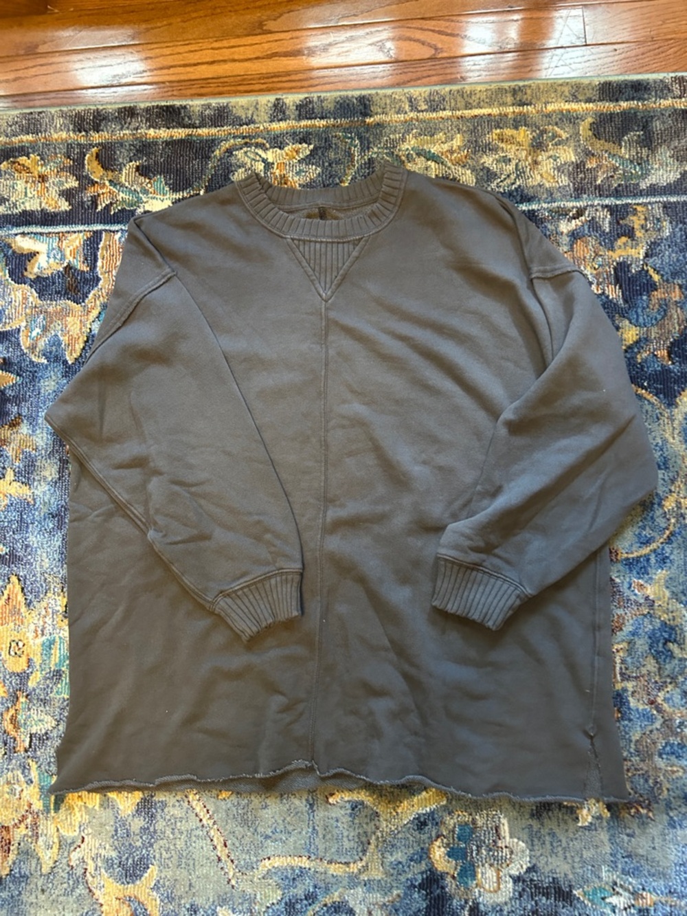aerie Oversized Crewneck Sweatshirt - Olive Green